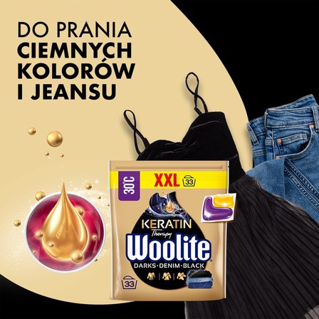 Woolite Keratin Therapy Kapsułki do prania czerń ciemne kolory jeans 660 g (33 prania) (3)