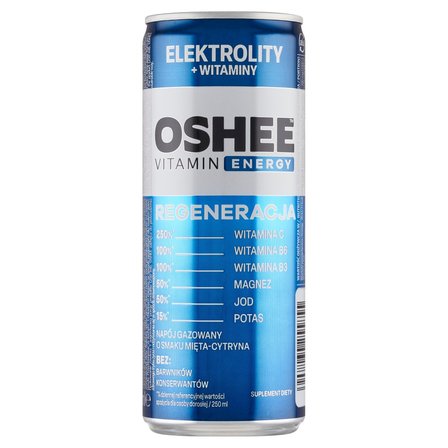 Oshee Vitamin Energy Suplement diety napój gazowany o smaku mięta-cytryna 250 ml (1)