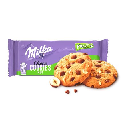 Milka Pieguski Choco Cookie Nut Ciasteczka z kawałkami czekolady mlecznej i orzechami 135 g (3)