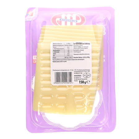 Mlekovita Gouda Ser bez laktozy w plastrach 150 g (2)