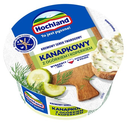 Hochland Kanapkowy kremowy serek twarogowy z ogórkiem i koperkiem 130 g (1)