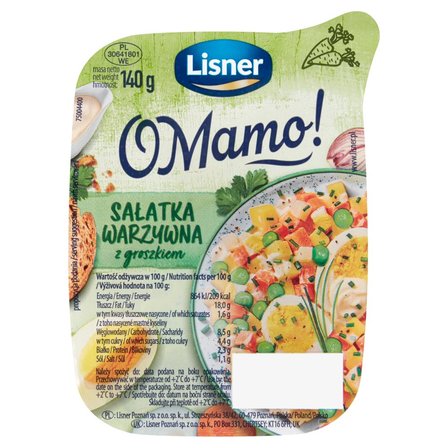 Lisner O Mamo! Sałatka warzywna z groszkiem 140 g (1)