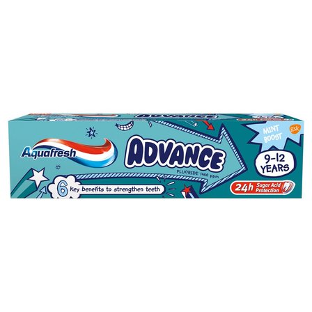 Aquafresh Advance Pasta do zębów z fluorkiem 9-12 lat 75 ml (1)