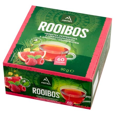 Astra Rooibos Herbatka ekspresowa Rooibos z malinami i grapefruitem 90 g (60 x 1,5 g) (2)