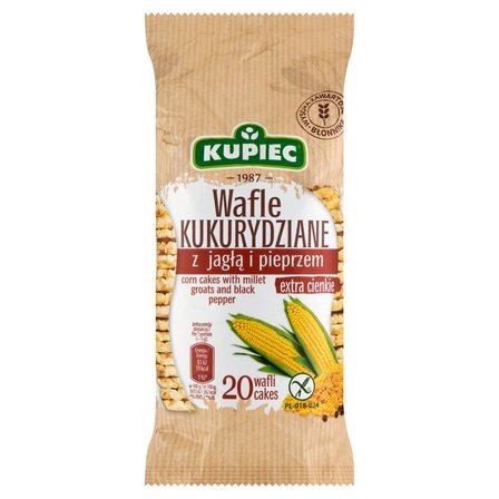 Kupiec Wafle kukurydziane z jagłą i pieprzem extra cienkie 105 g (20 sztuk) (1)