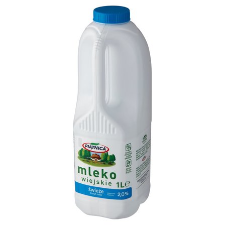 Piątnica Mleko wiejskie świeże 2,0% 1 l (2)