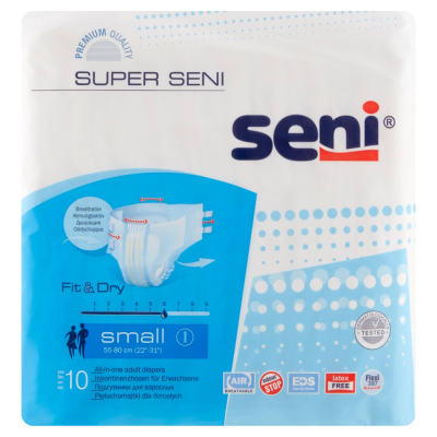 Seni Super Small Pieluchomajtki dla dorosłych 10 sztuk (1)