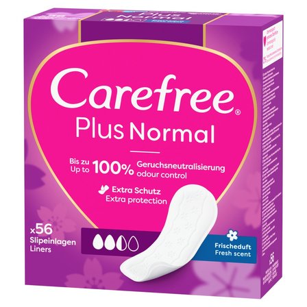 Carefree Plus Normal Wkładki higieniczne świeży zapach 56 sztuk (2)