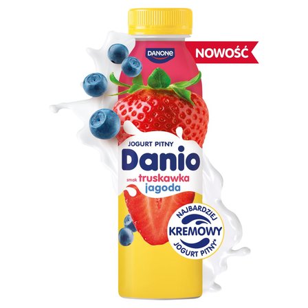 Danio Jogurt pitny smak truskawka jagoda 270 g (2)