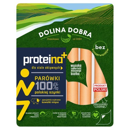 Dolina Dobra Proteina+ Parówki 100 % polskiej szynki 200 g (1)