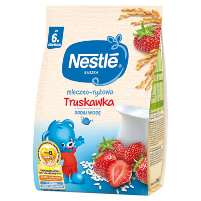 Nestlé Kaszka mleczno-ryżowa truskawka dla niemowląt po 6. miesiącu 230 g (1)