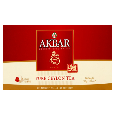Akbar Pure Ceylon Herbata czarna 100 g (50 torebek) (1)