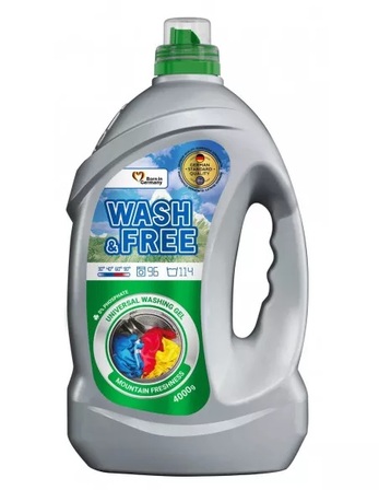 WASH&FREE Żel do prania UNIWERSALNY MOUNTAIN FRESHNESS 114 prań, 4000 g (1)