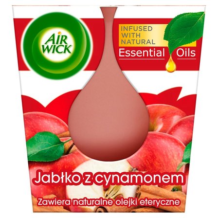 Air Wick Essential Oils Świeczka o zapachu czerwone jabłko z cynamonem 105 g (2)