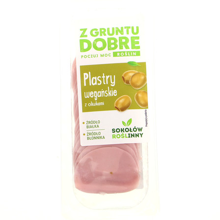 SOKOŁÓW Z GRUNTU DOBRE PLASTRY WEGAŃSKIE Z OLIWKAMI 50G (1)