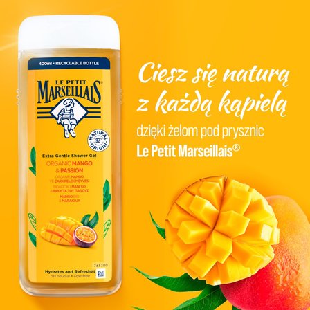 Le Petit Marseillais Żel pod prysznic mango bio & marakuja 400 ml (2)