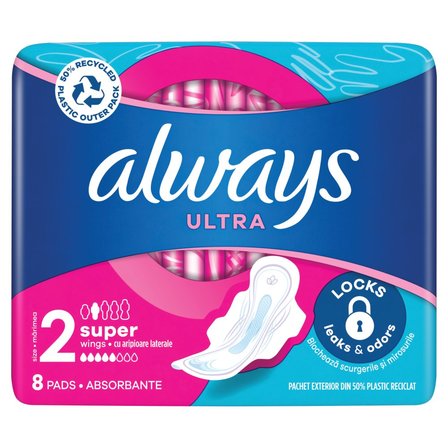 Always Ultra Super (R2) Ze Skrzydełkami Podpaski 8 Sztuk (1)