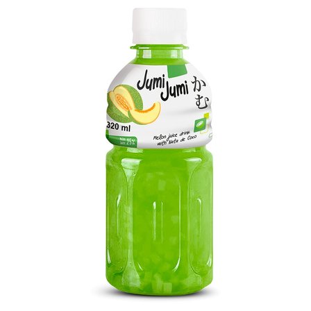 JumiJumi Napój melonowy z kawałkami galaretki kokosowej nata de coco 320 ml (1)