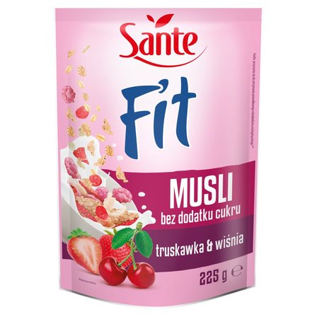 Sante Fit Musli bez dodatku cukru truskawka & wiśnia 225 g (1)
