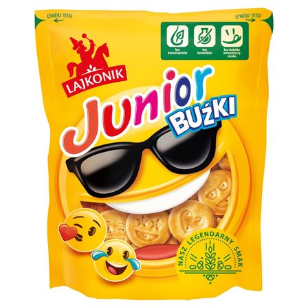 Lajkonik Junior Drobne pieczywo słodko-słone buźki 90 g (1)