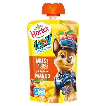 Hortex Leon i Przyjaciele Mus owocowy jabłko banan mango 100 g (1)