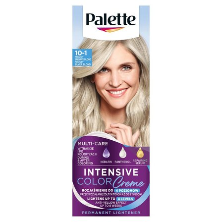 Palette Intensive Color Creme Farba do włosów w kremie rozjaśniacz 10-1 (C10) mroźny srebrny blond (1)