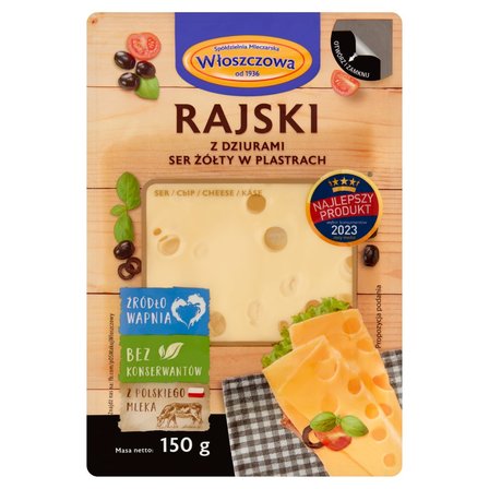 Włoszczowa Ser żółty rajski w plastrach 150 g (1)