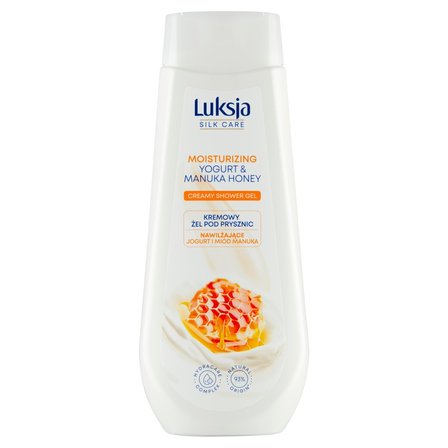 Luksja Silk Care Kremowy żel pod prysznic nawilżające jogurt i miód manuka 500 ml (1)