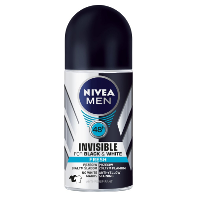NIVEA MEN Invisible for Black & White Fresh 48h Antyperspirant w kulce 50 ml (1)