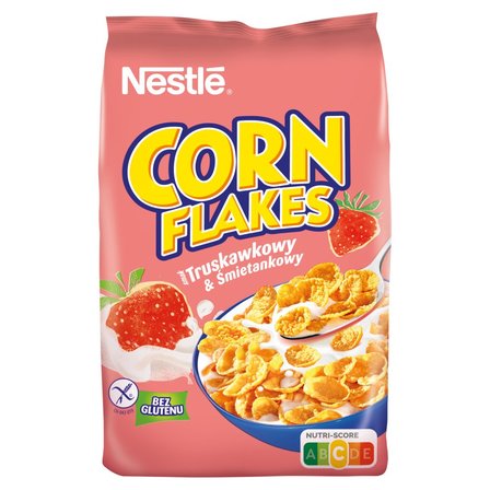 Nestlé Corn Flakes Płatki kukurydziane smak truskawkowy & śmietankowy 250 g (1)