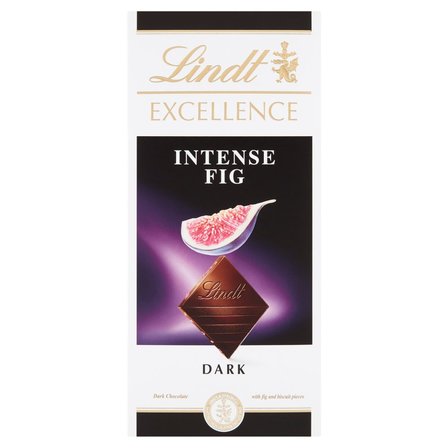 Lindt Excellence Czekolada ciemna z nadzieniem figowym i kawałkami herbatników 100 g (1)