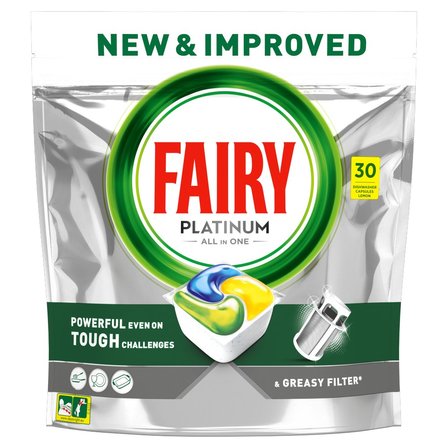 Fairy Platinum Cytryna Tabletki do zmywarki All In One, 30 tabletek (1)