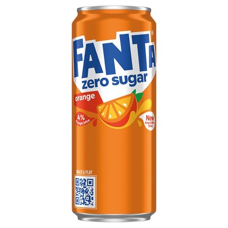 Fanta zero Napój gazowany o smaku pomarańczowym 330 ml (1)