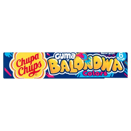 Chupa Chups Colors Guma balonowa o smaku niebieskiej maliny 27,6 g (6 sztuk) (2)