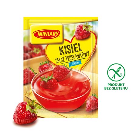 Winiary Kisiel z cukrem smak truskawkowy 77 g (2)