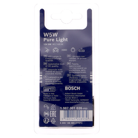 BOSCH ŻARÓWKA W5W-12V 5W PUREE LIGHT (2)