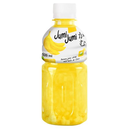 JumiJumi Napój bananowy z kawałkami galaretki kokosowej nata de coco 320 ml (1)