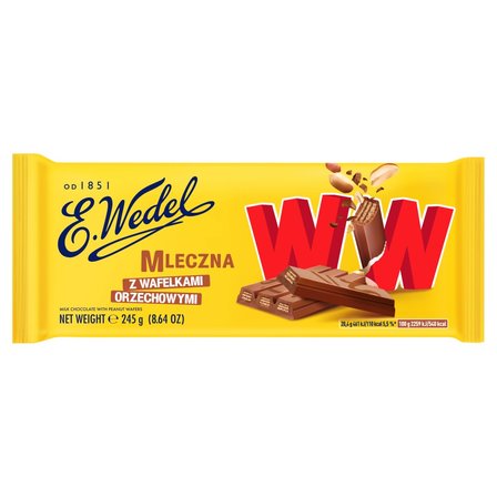 E. Wedel WW Czekolada mleczna z wafelkami orzechowymi 245 g (1)