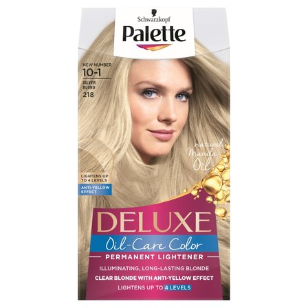 Palette Deluxe Oil-Care Color Rozjaśniająca farba do włosów srebrzysty blond 218 (10-1) (1)