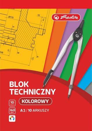 Herlitz Blok techiczny A3, 10 kartek, kolorowy (1)