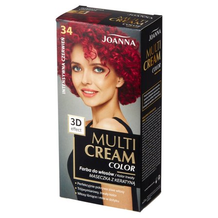 Joanna Multi Cream Color Farba do włosów intensywna czerwień 34 (2)