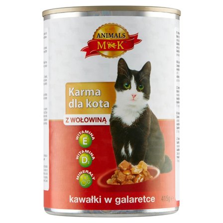 MK Animals Karma dla kota kawałki w galaretce z wołowiną 415 g (1)