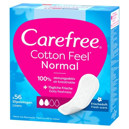 Carefree Cotton Feel Normal Wkładki higieniczne świeży zapach 56 sztuk (2)