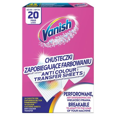 Vanish Color Protect Chusteczki zapobiegające farbowaniu 20 sztuk (1)