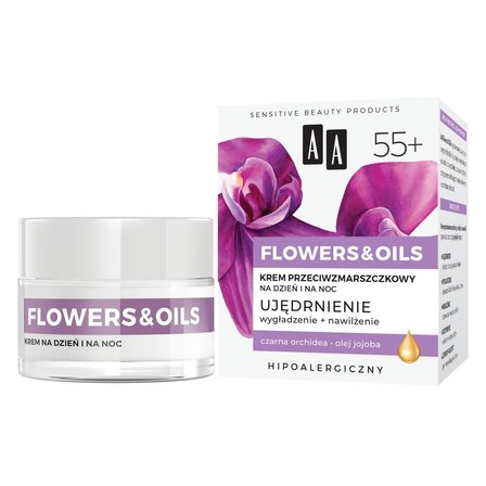 AA Flowers&Oils 55+ Ujędrnienie Krem przeciwzmarszczkowy na dzień i na noc 50 ml (3)