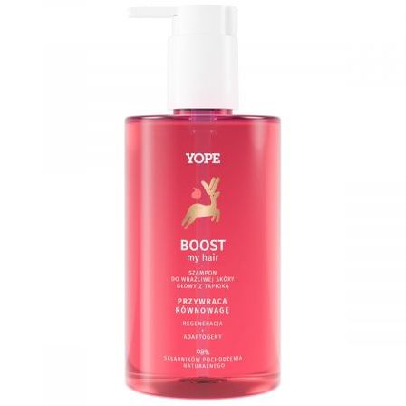 Yope, BOUNCE my hair, Boost, Szampon do wrażliwej skóry głowy z tapioką, 300 ml (1)