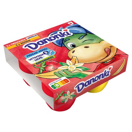 Danone Danonki Mega Serek truskawka-wanilia banan 360 g (4 x 90 g) (1)