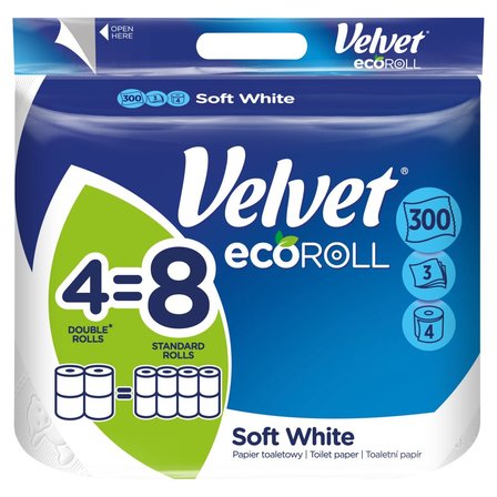 Velvet ecoRoll Soft White Papier toaletowy 4 rolki (1)