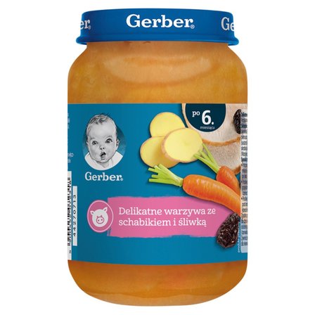 Gerber Delikatne warzywa ze schabikiem i śliwką po 6. miesiącu 190 g (1)