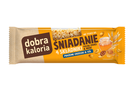 DOBRA KALORIA BATON ŚNIADANIOWY PRAŻONE ORZESZKI & SÓL 35G (1)